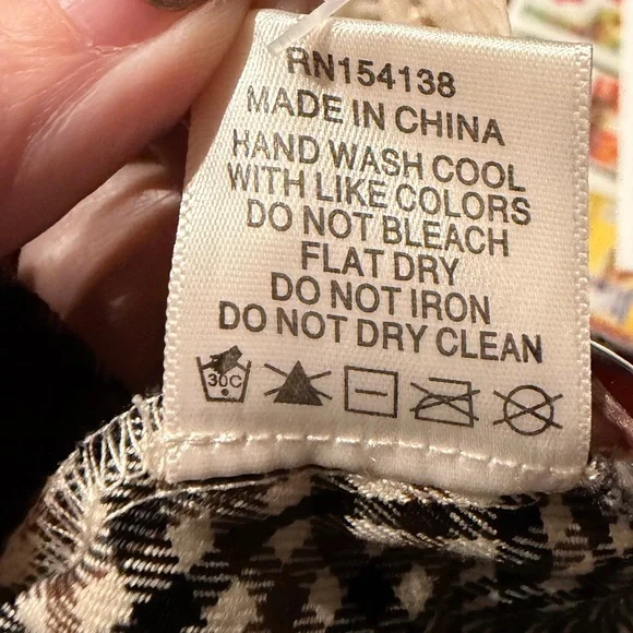 STAUD ‘Oz’ Checkered Long Sleeve Dress with Leatherette Details - Picture 16 of 16